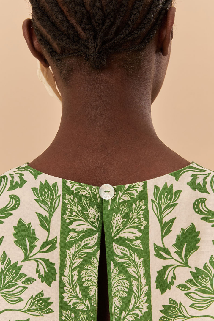 FARM RIO | DELICATE TAPESTRY GREEN BLOUSE