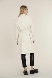Faux Suede Wrap Trench
