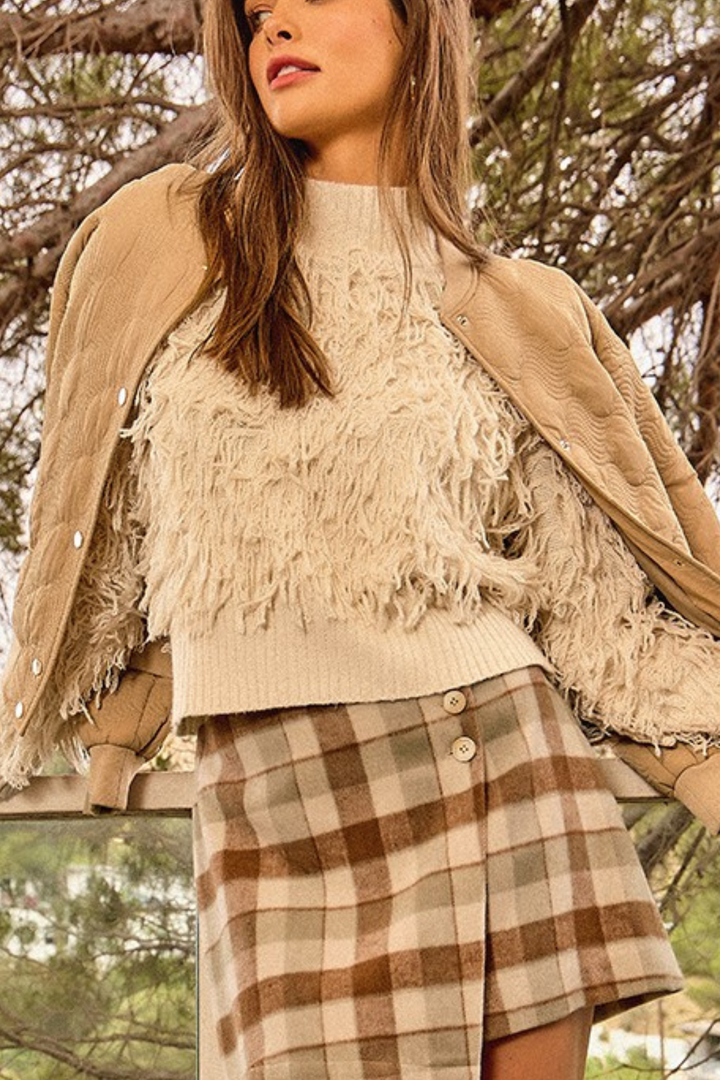 Cream Shag Sweater