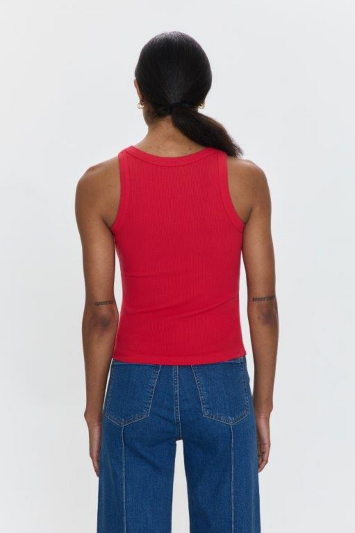 PISTOLA | Christy Curved Hem Tank- Ruby