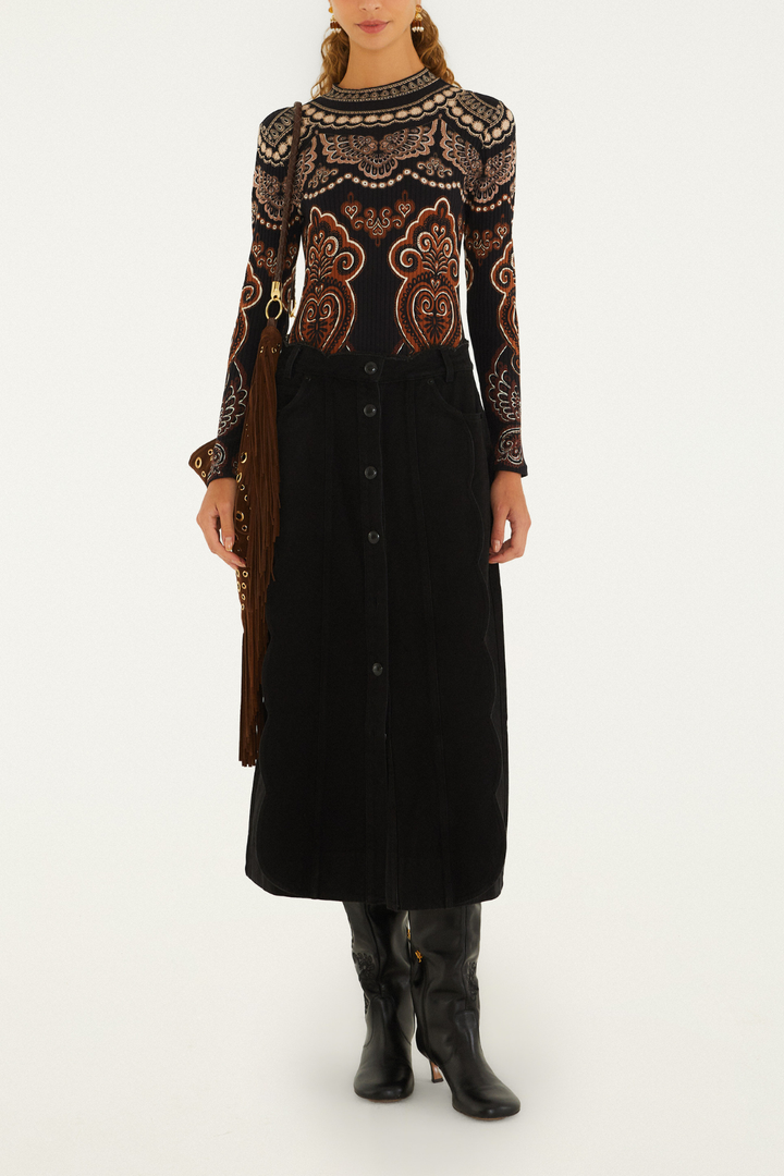Farm Rio | Nicole Black Jersey Bodysuit