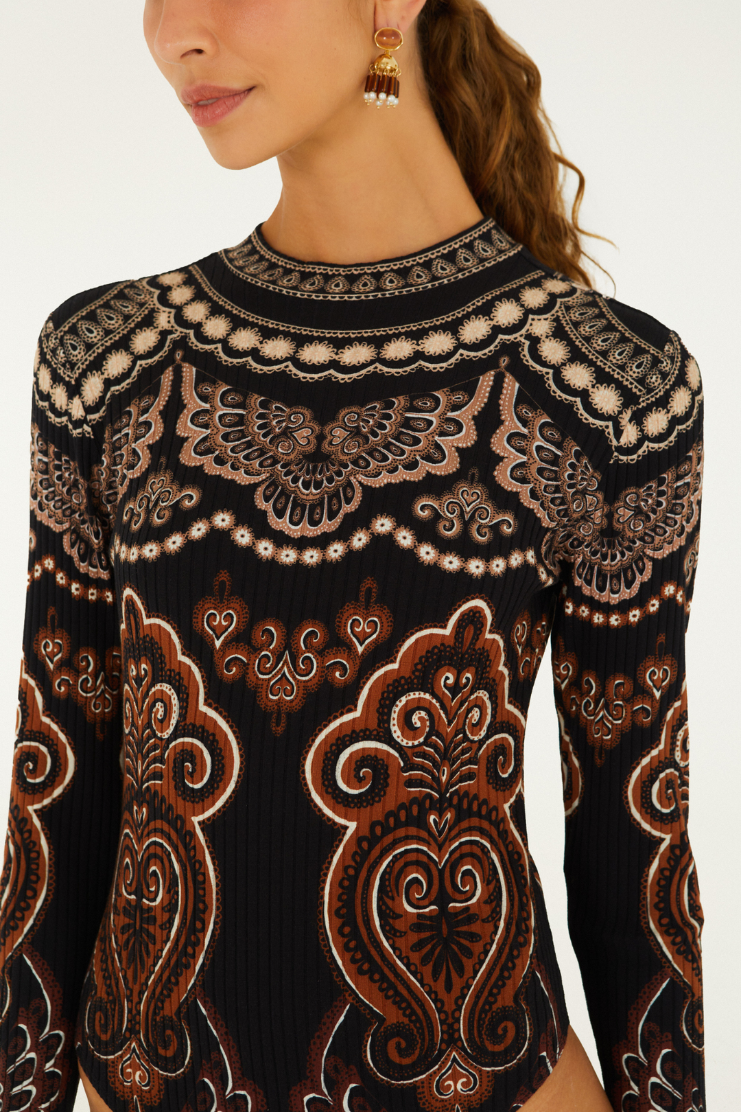 Farm Rio | Nicole Black Jersey Bodysuit