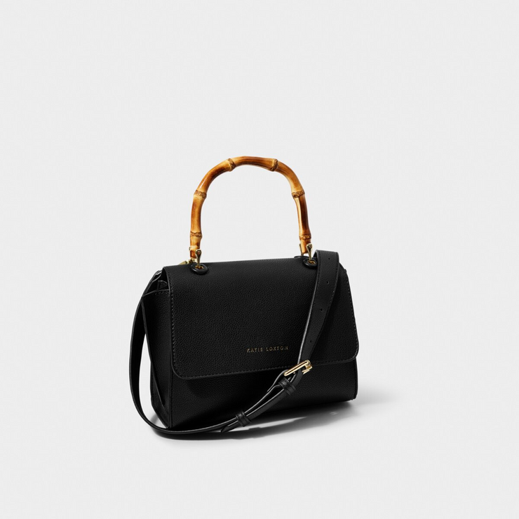 KATIE LOXTON | Ezra Bamboo Handle Bag- Black
