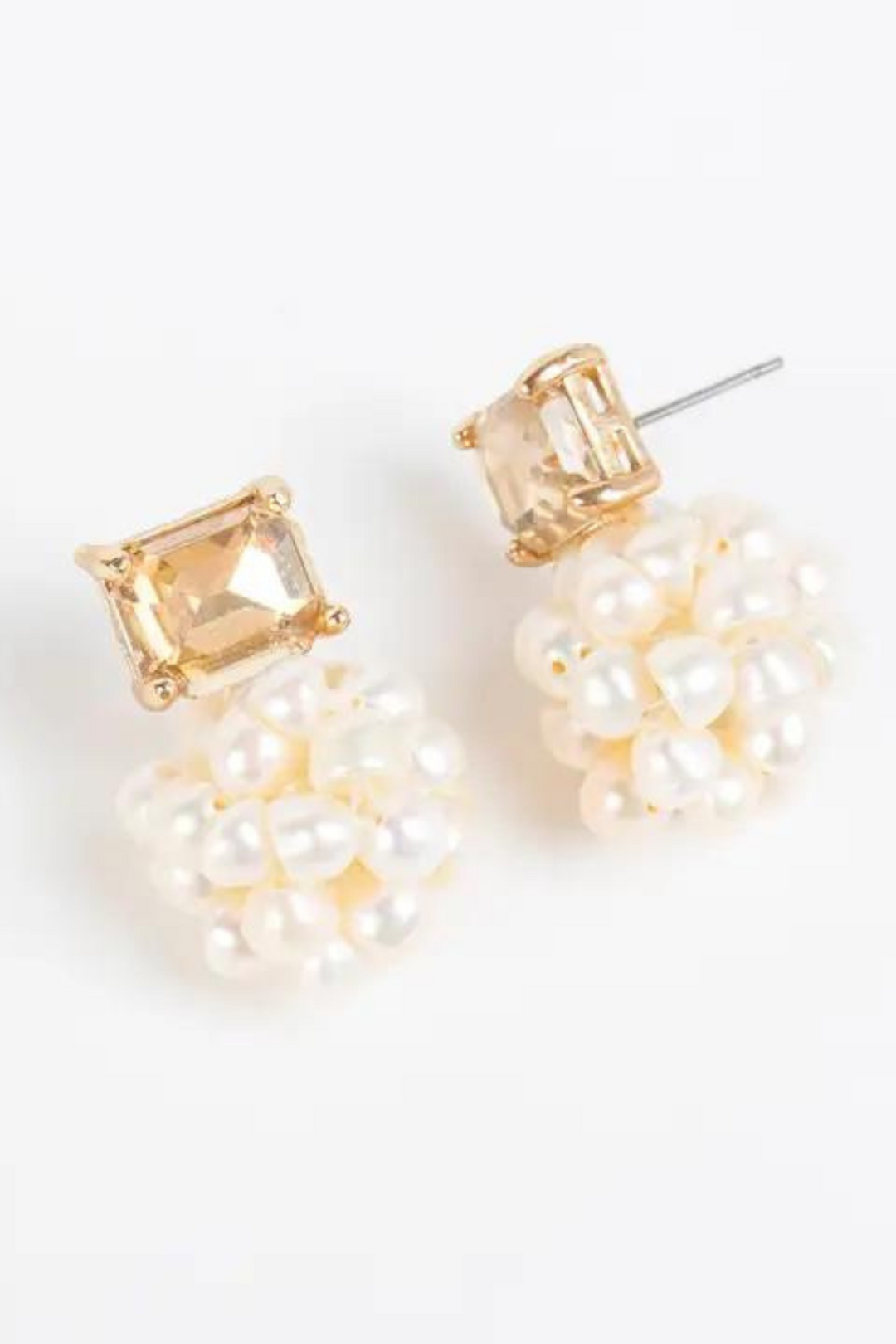 Pearl Cluster Post Earrings