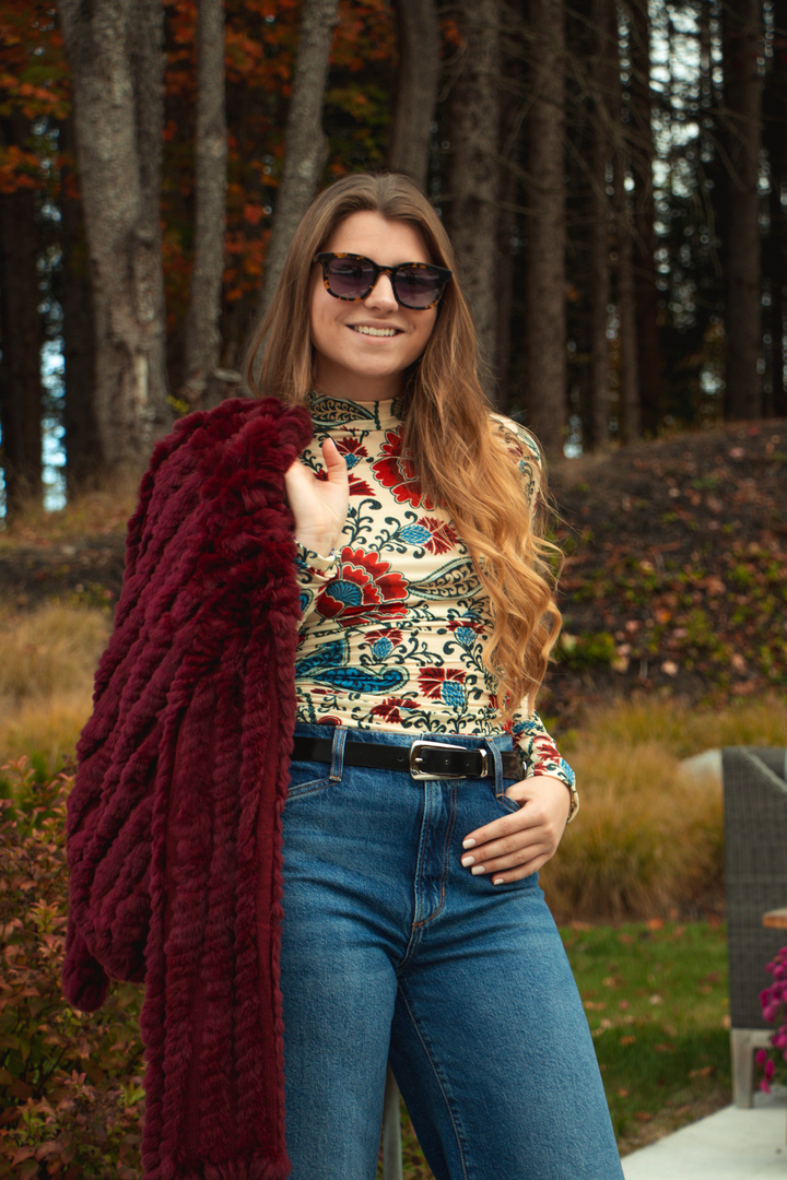 FARM RIO | FRANCESCA SAND JERSEY BLOUSE