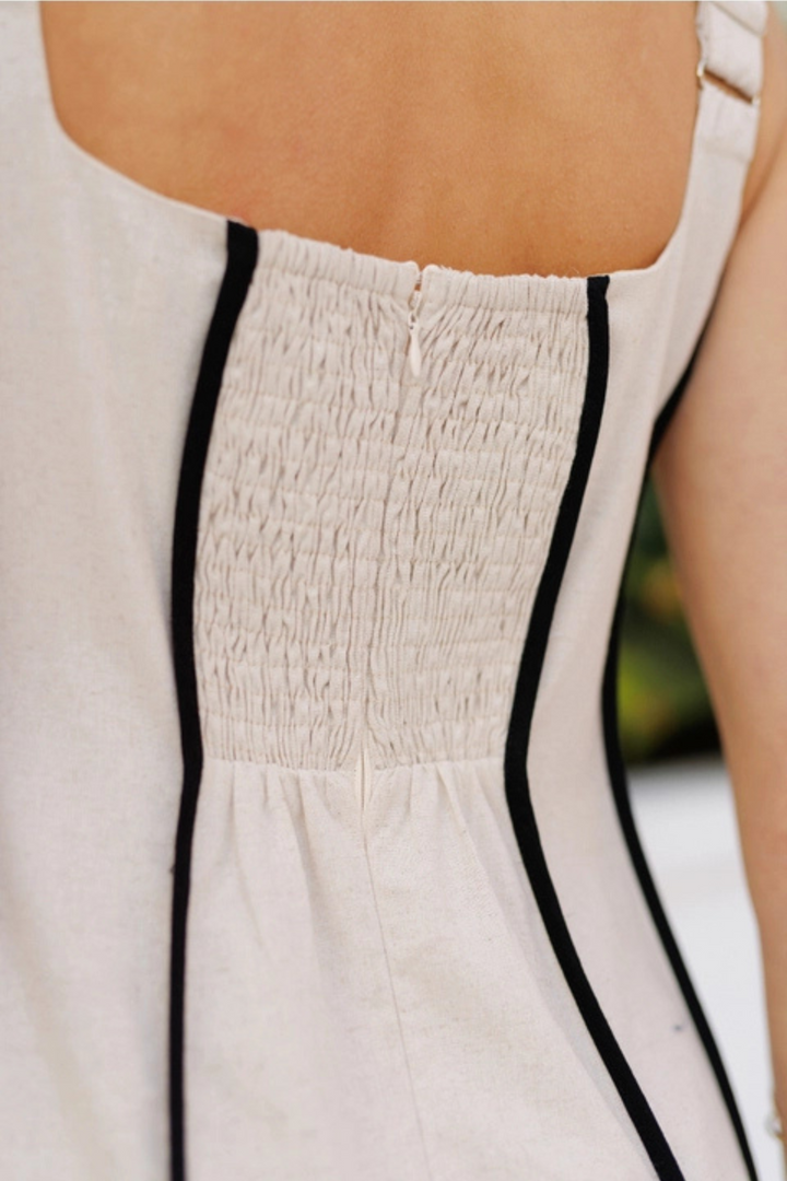 Tricia Contrast Linen Dress