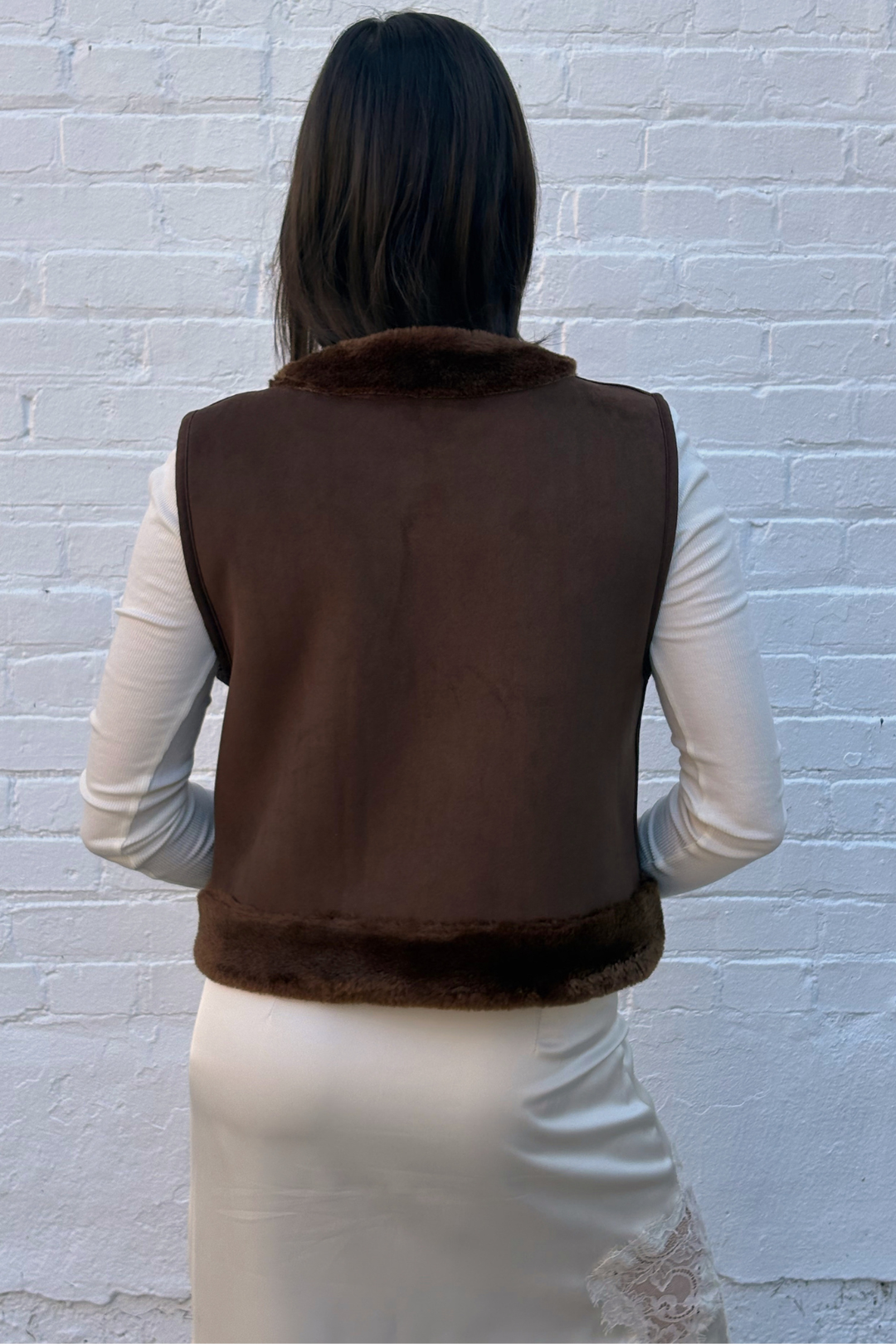 Round Neck Open Front Vest