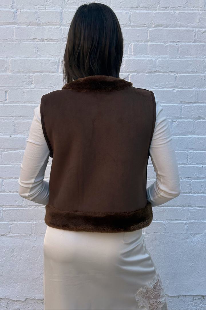 Round Neck Open Front Vest