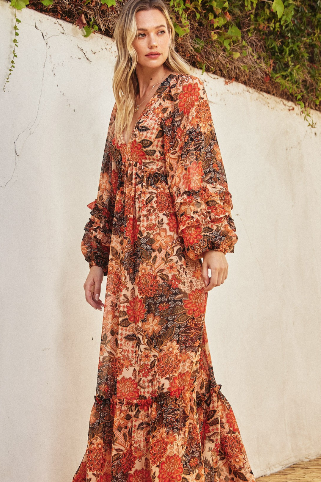 Autumn Glaze Maxi Dress