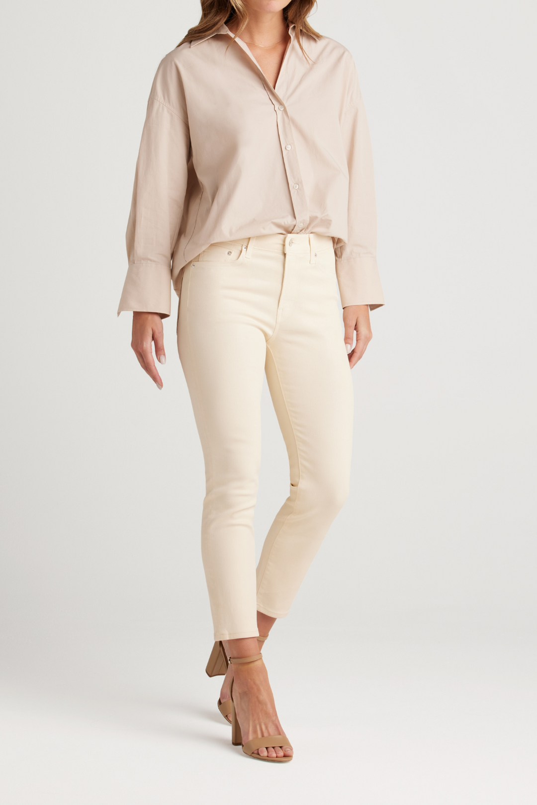 Edwin Coated Bree High-Rise Straight-Leg Jeans