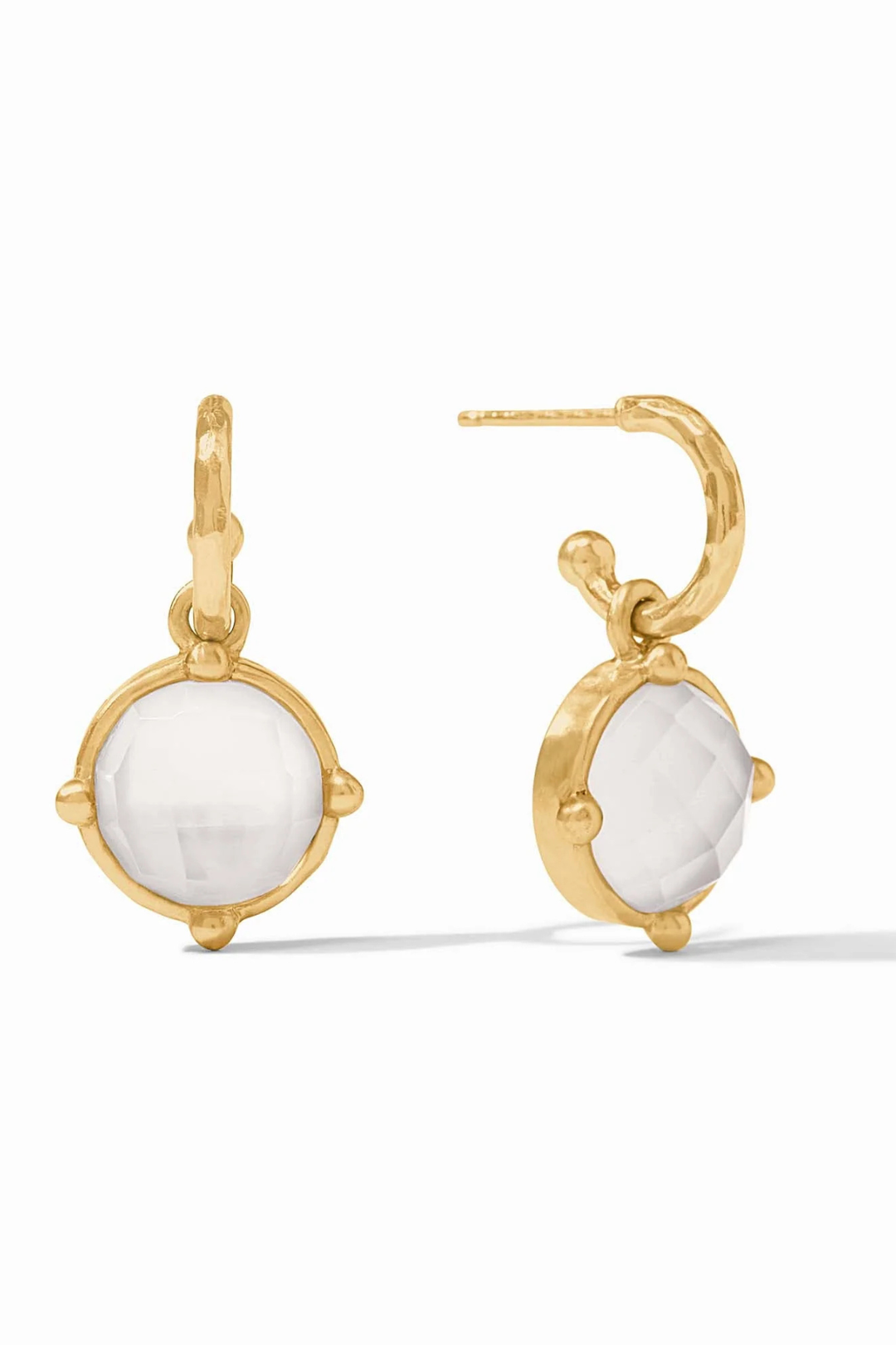 Julie Vos | Honeybee Hoop & Charm Earring - Clear Crystal