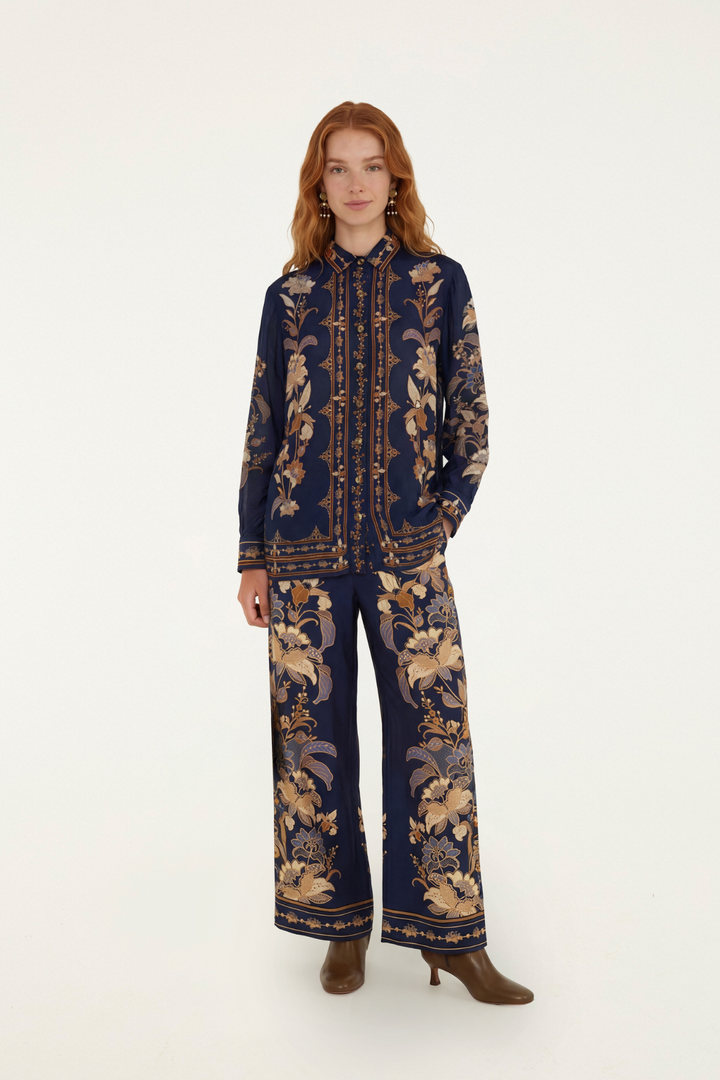 Farm Rio | Lara Navy Blue Pants