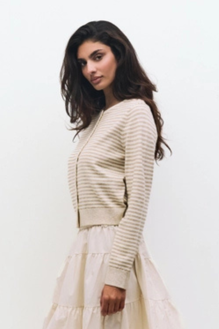 Montana Cardigan - Cream Stripe