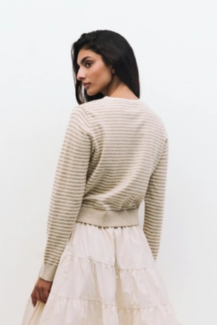 Montana Cardigan - Cream Stripe