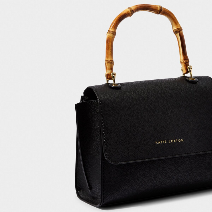 KATIE LOXTON | Ezra Bamboo Handle Bag- Black