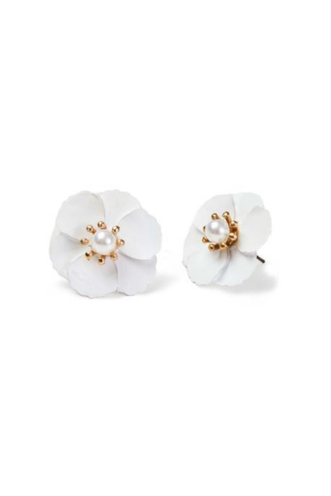 Poppy Bloom Earrings- White