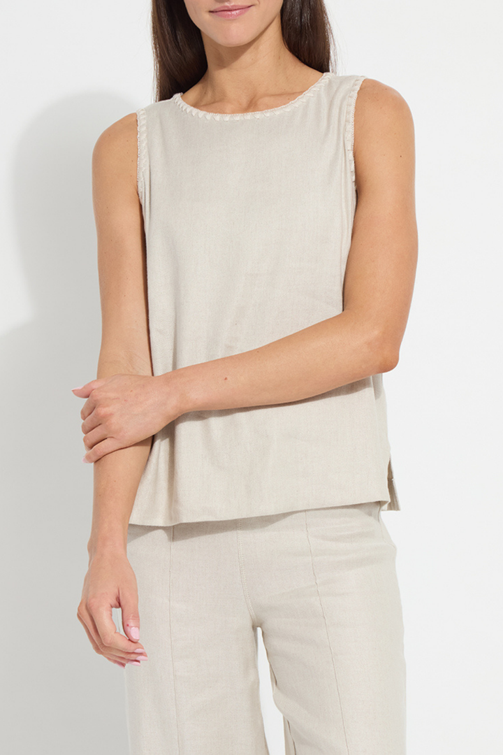 LYSSE | Gabriela Embroidered Linen Top