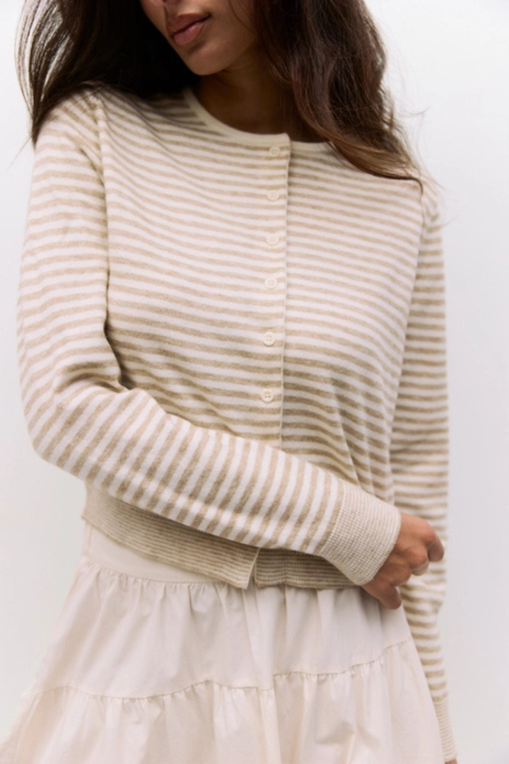 Montana Cardigan - Cream Stripe