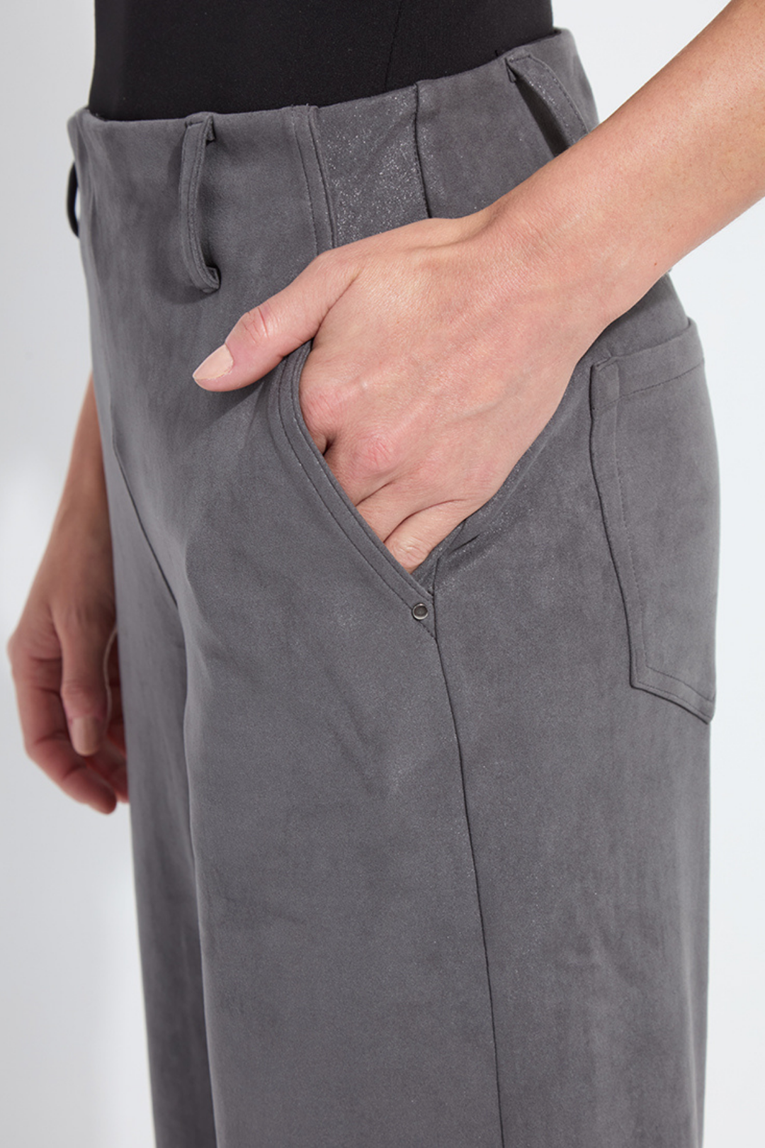 LYSSE | Amina Patent Foil Suede Pant