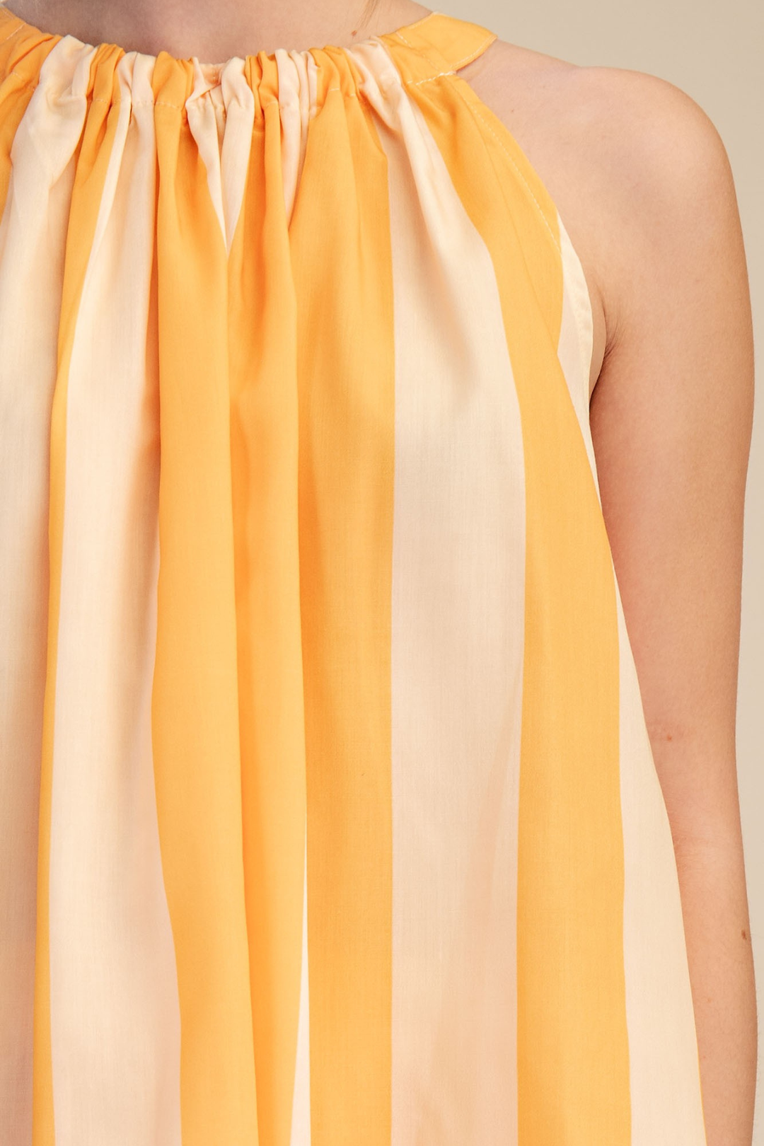 Round Neck Top - Yellow Stripe