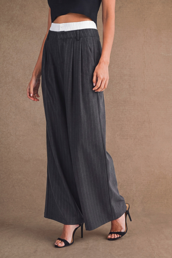 Pin Striped Wide Leg Pants