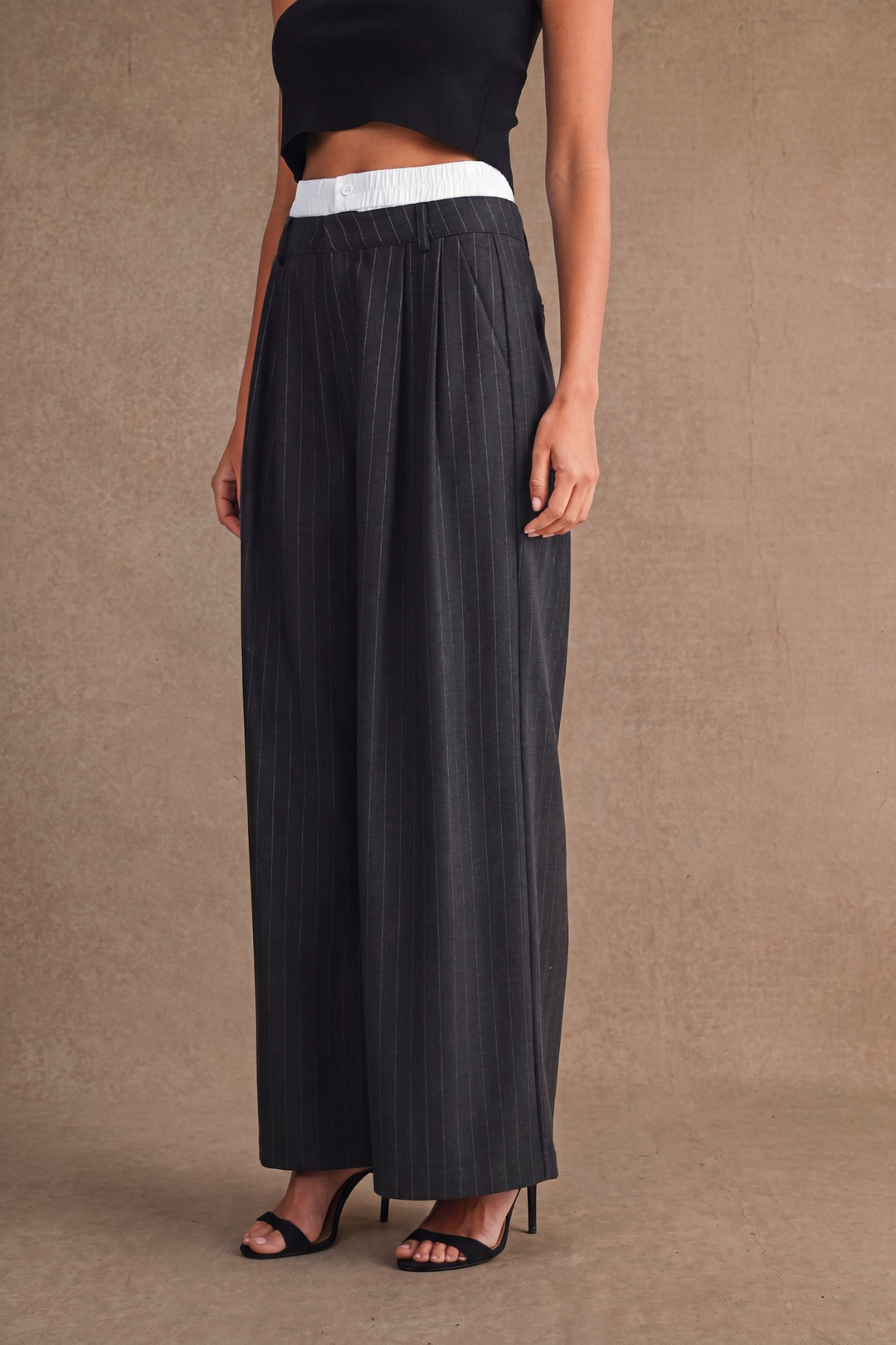 Pin Striped Wide Leg Pants