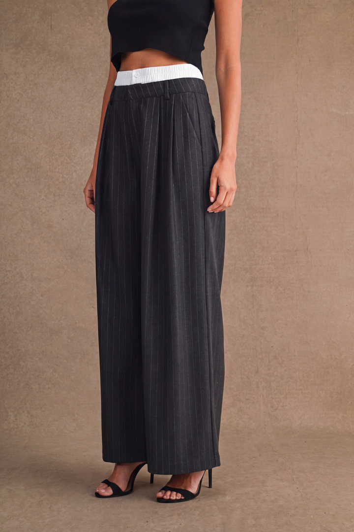 Pin Striped Wide Leg Pants