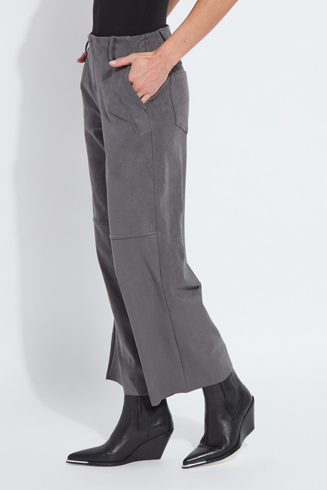 LYSSE | Amina Patent Foil Suede Pant