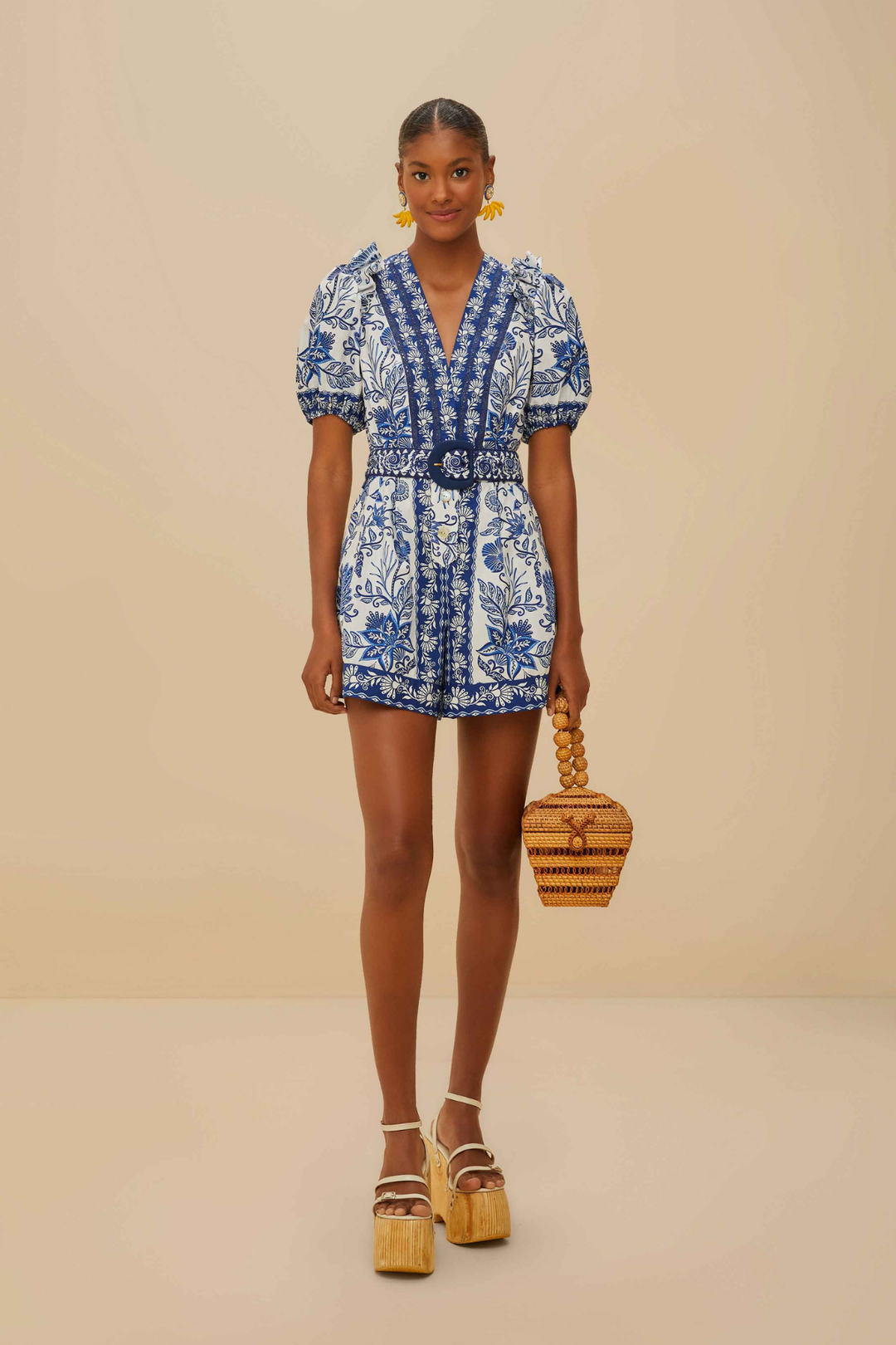FARM RIO | SHELL GARDEN OFF-WHITE ROMPER
