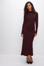 GOOD AMERICAN | Shine Rib Midi Dress