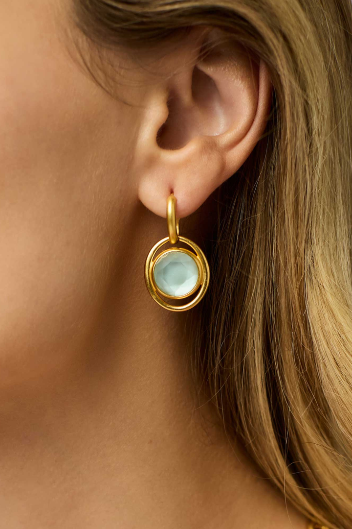 Julie Vos | Laguna Hoop & Charm Earring - Aquamarine