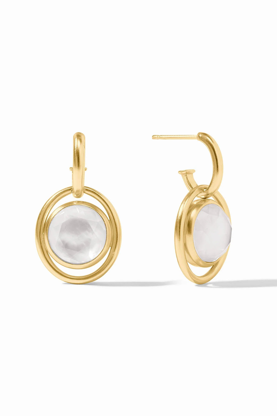 Julie Vos | Laguna Hoop & Charm Earring - Clear Crystal