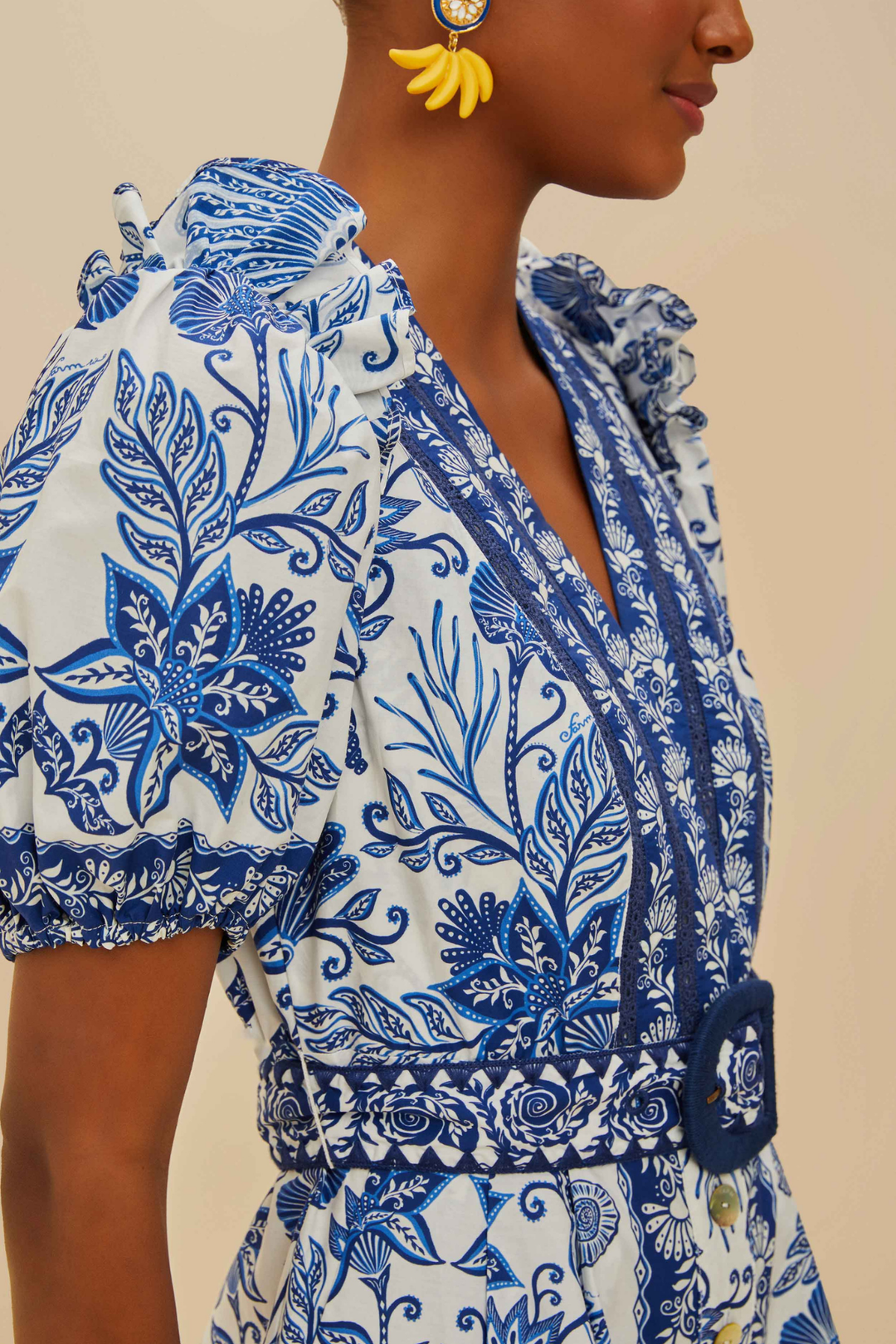 FARM RIO | SHELL GARDEN OFF-WHITE ROMPER