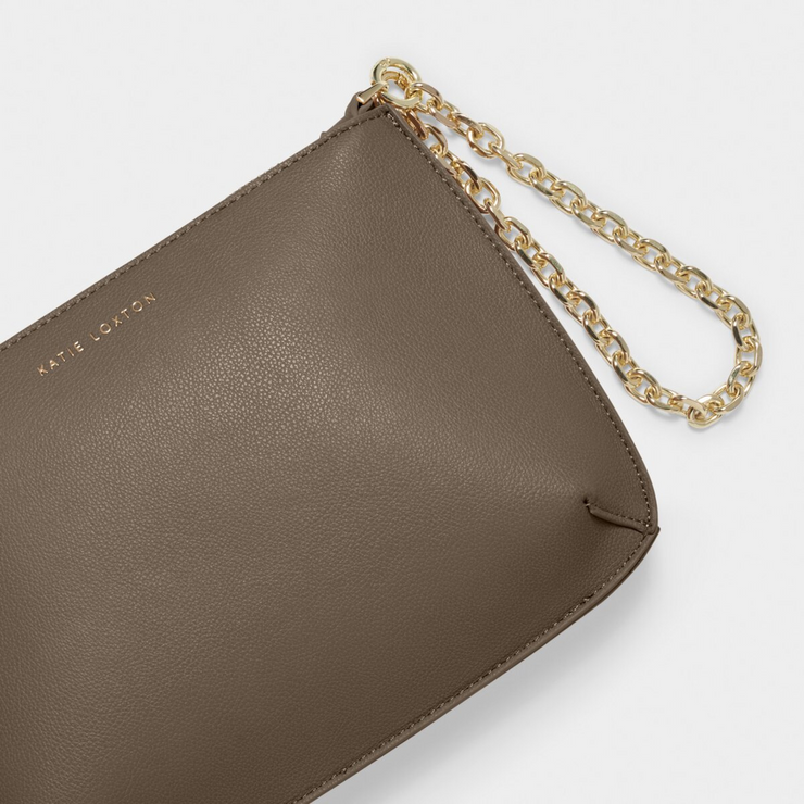KATIE LOXTON | Astrid Chain Clutch- Mink