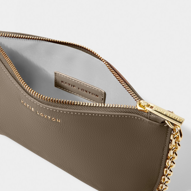 KATIE LOXTON | Astrid Chain Clutch- Mink