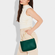 KATIE LOXTON | Astrid Chain Clutch- Emerald