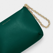 KATIE LOXTON | Astrid Chain Clutch- Emerald
