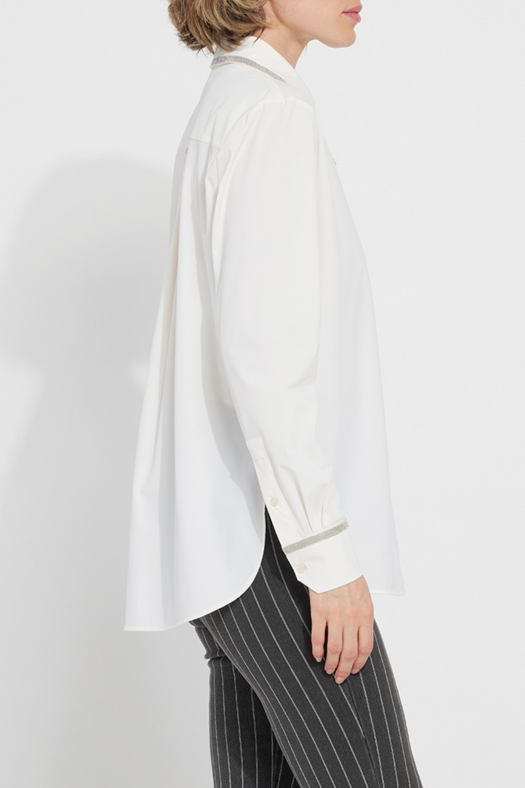 LYSSE | Stasia Micro Beaded Shirt- White