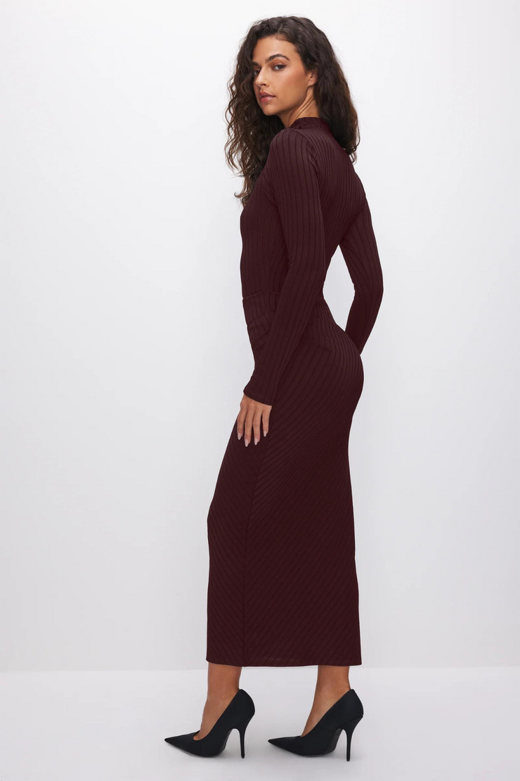 GOOD AMERICAN | Shine Rib Midi Dress