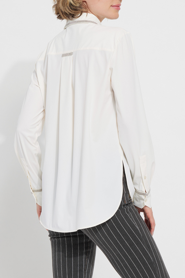 LYSSE | Stasia Micro Beaded Shirt- White