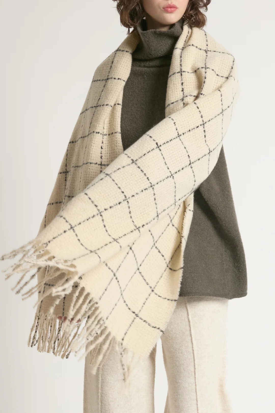 windowpane blanket scarf