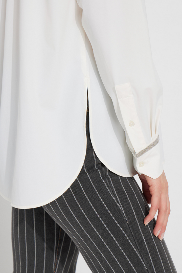 LYSSE | Stasia Micro Beaded Shirt- White