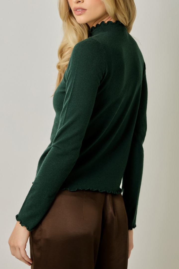 Forest Lettuce Edge Sweater