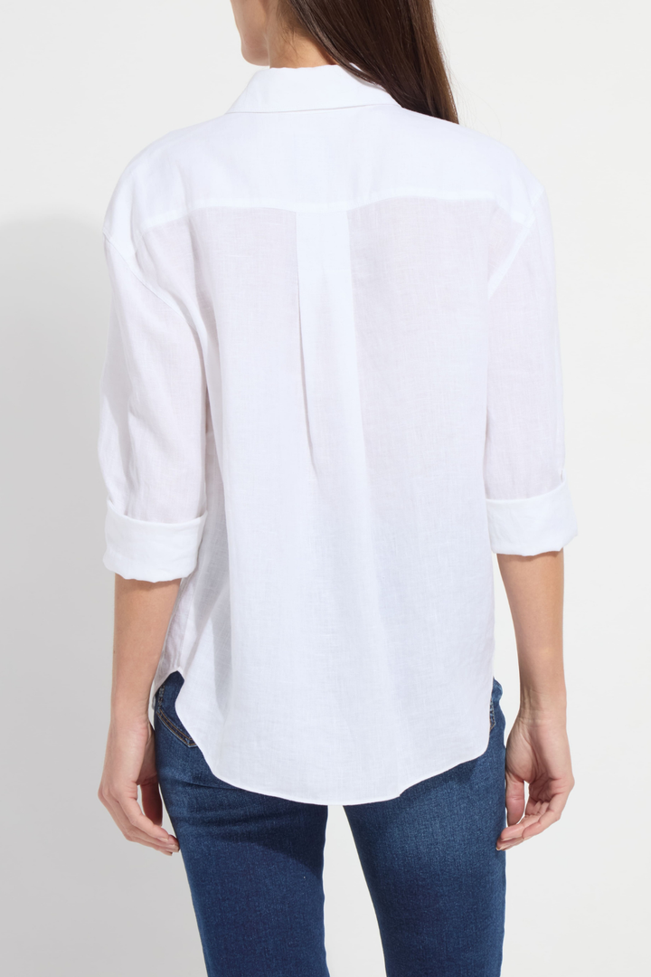 LYSSE | Utility Linen Shirt-White