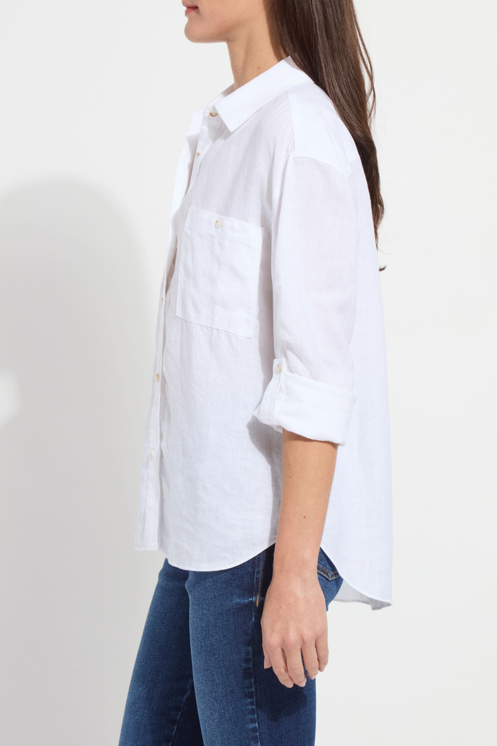 LYSSE | Utility Linen Shirt-White