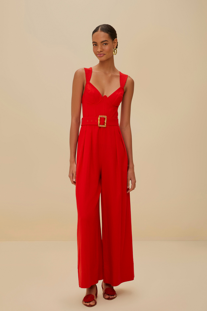 FARM RIO | RED MAXI JUMPSUIT