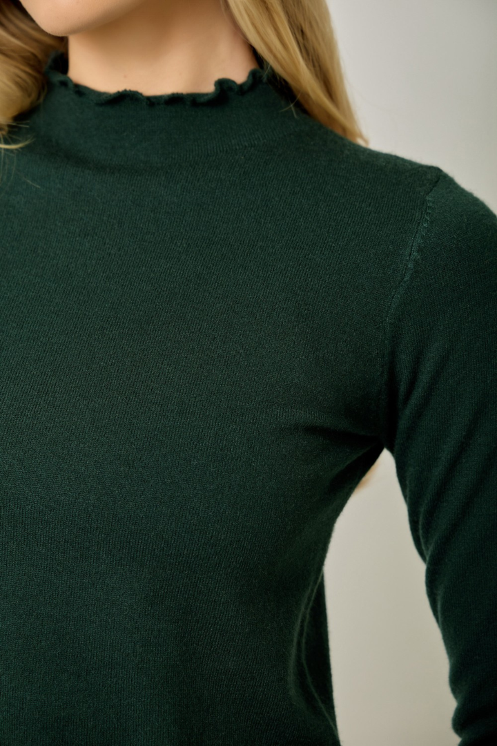 Forest Lettuce Edge Sweater