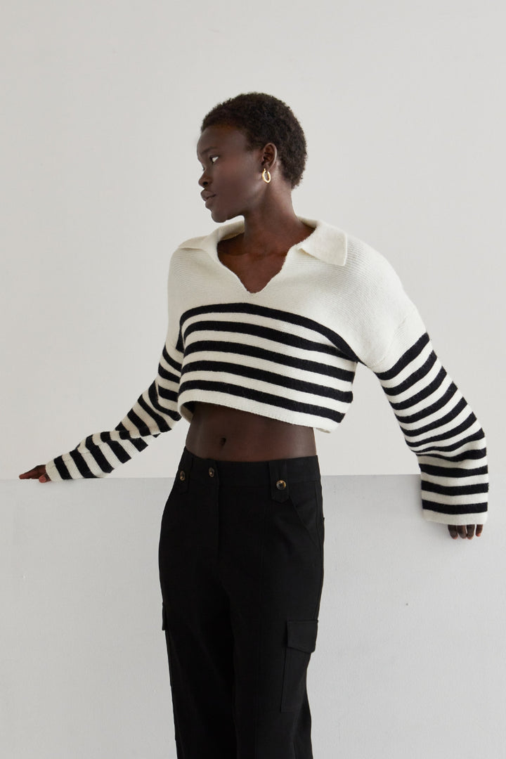 Corbin Stripe Polo Knit