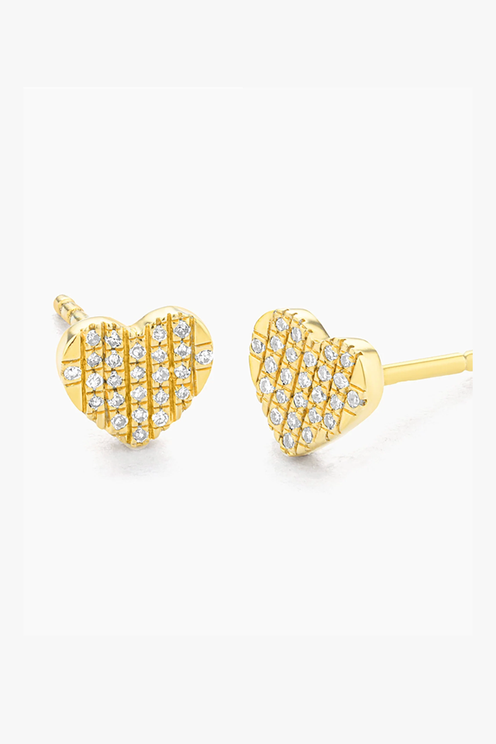 Ella Stein | Heart Flat Stud Earrings - Gold