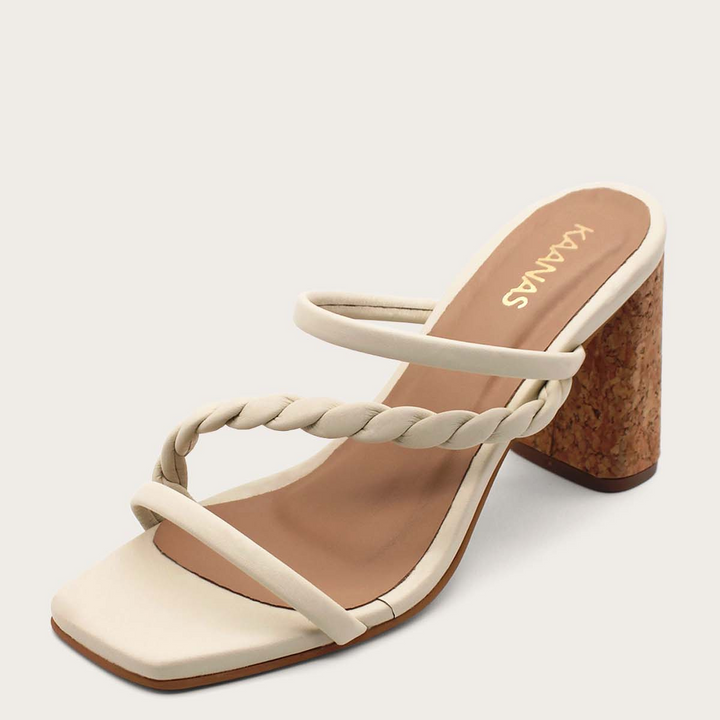 KAANAS Sarchi Cork Heel- Ivory